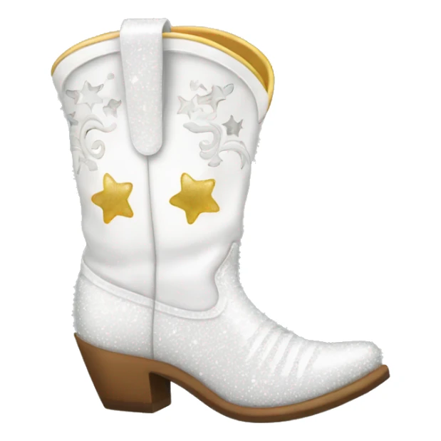 White sparkling cowgirl boots sticker