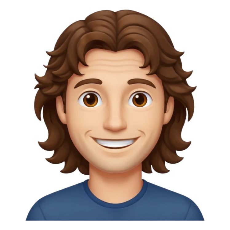 a man with wavy brown hair sticker