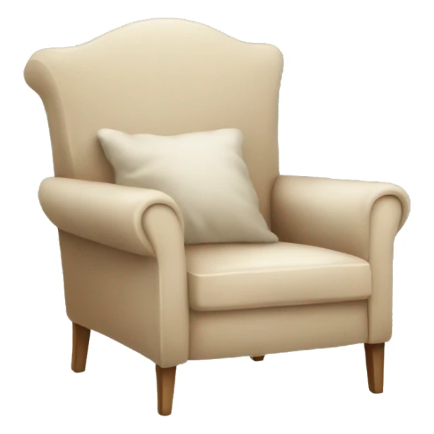 Simple Beige Armchair with blanket and open book on it sticker