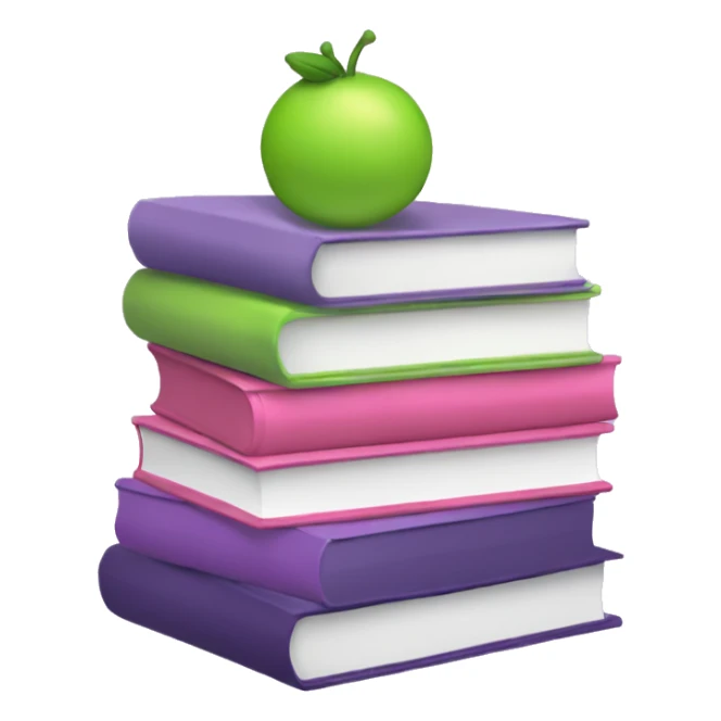 pink, lime green, lavender stack of books  sticker