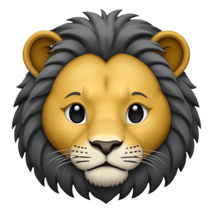 A face of lion roraing in black and white emoji sticker