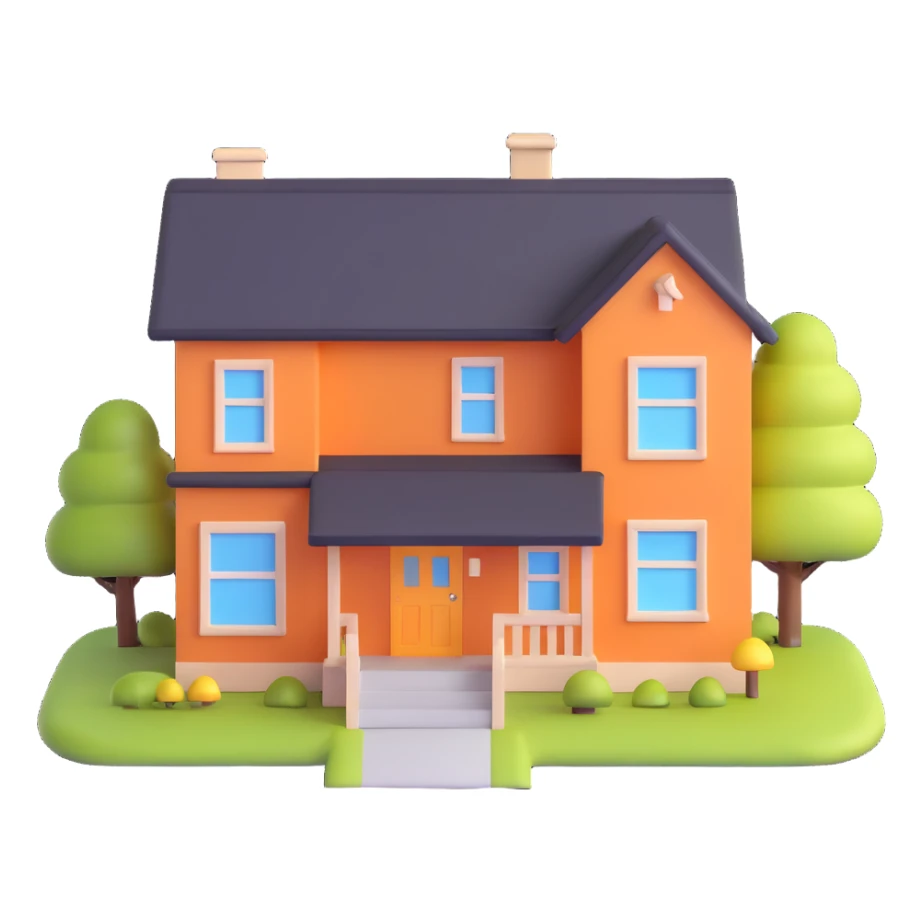 modern family home with a roof and windows sticker