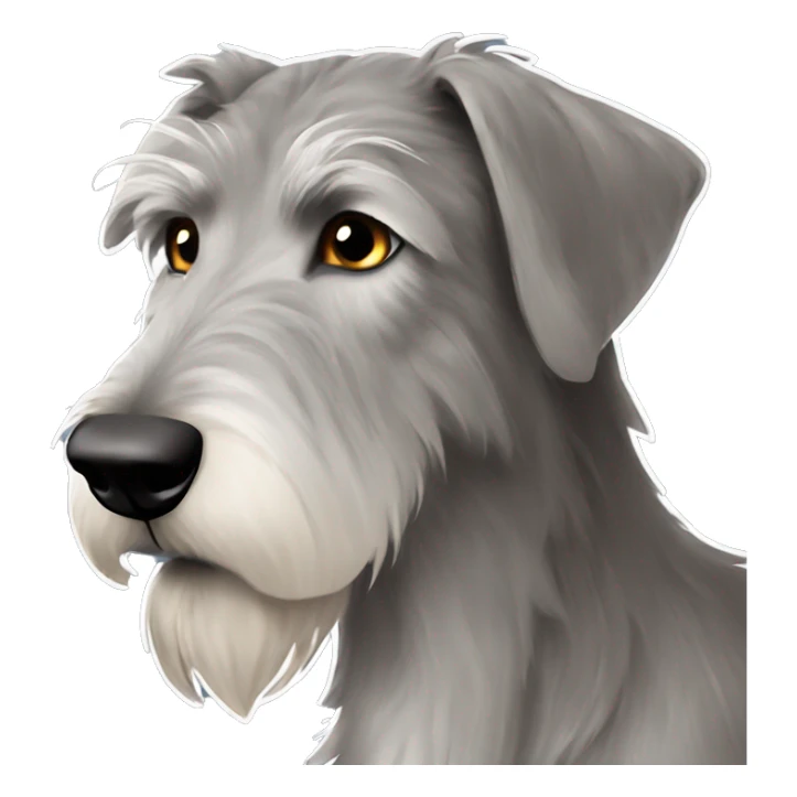 Grey irish wolfhound with brown hair girl sticker