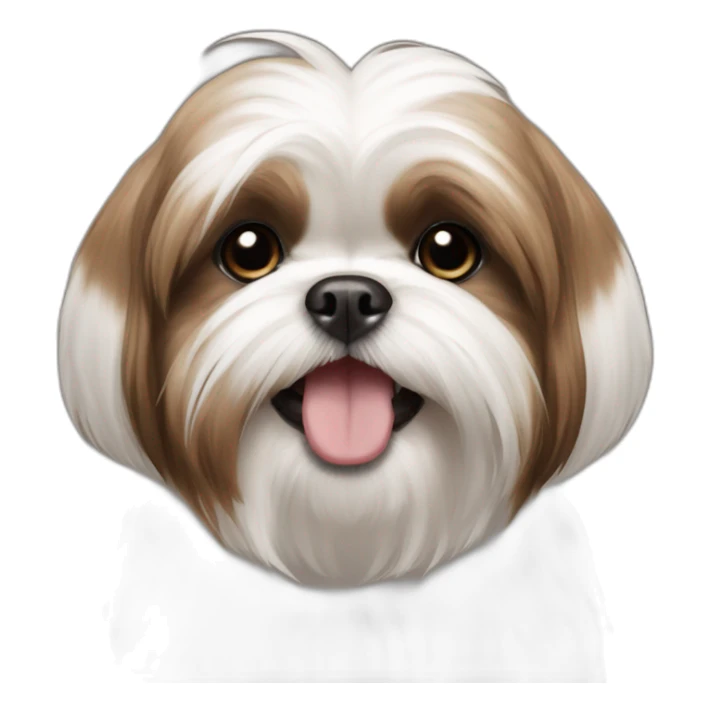 Shihtzu dog brown and white happy sticker