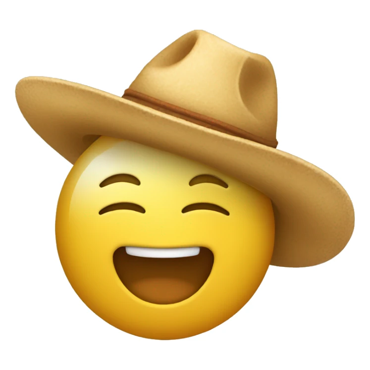 cara redonda amarilla sonriendo con un sombrero sticker