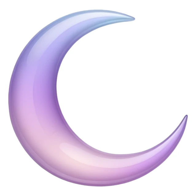 Glossy Pastel lilac-gradient glass crescent sticker