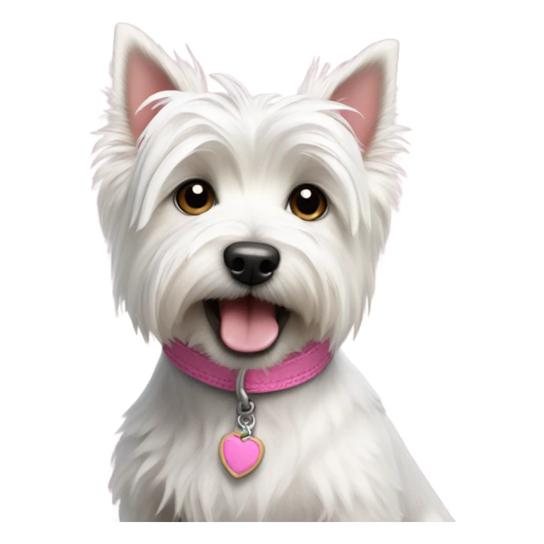 standing up westie highland terrier with pink collar  sticker