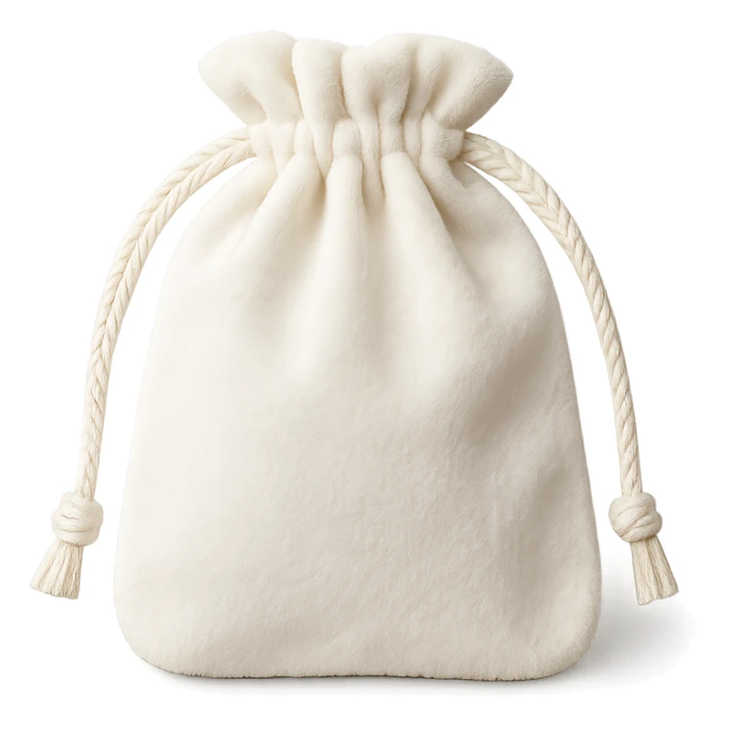 white velvet jewelry pouch sticker