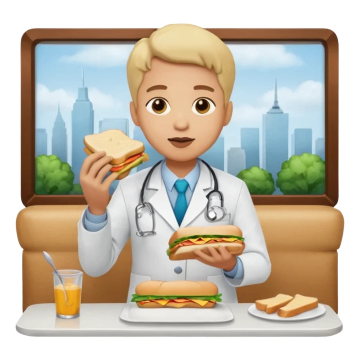 ligth doctor eating in restaurant full body sticker
