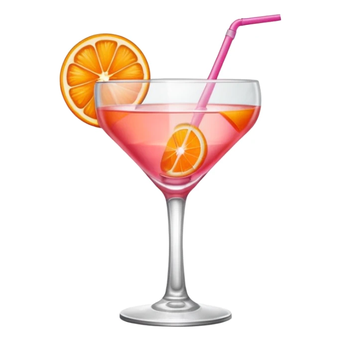 Pink cocktail like aperol with orange in  sticker