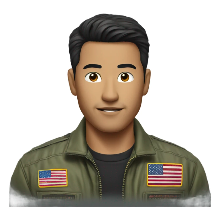 top gun maverick but asian face sticker