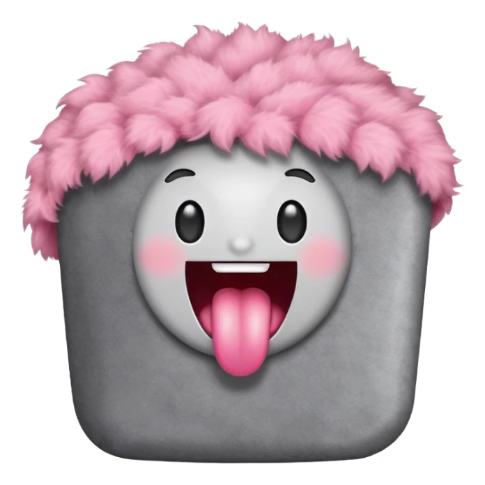 Dryer lint with a tongue laughing  sticker