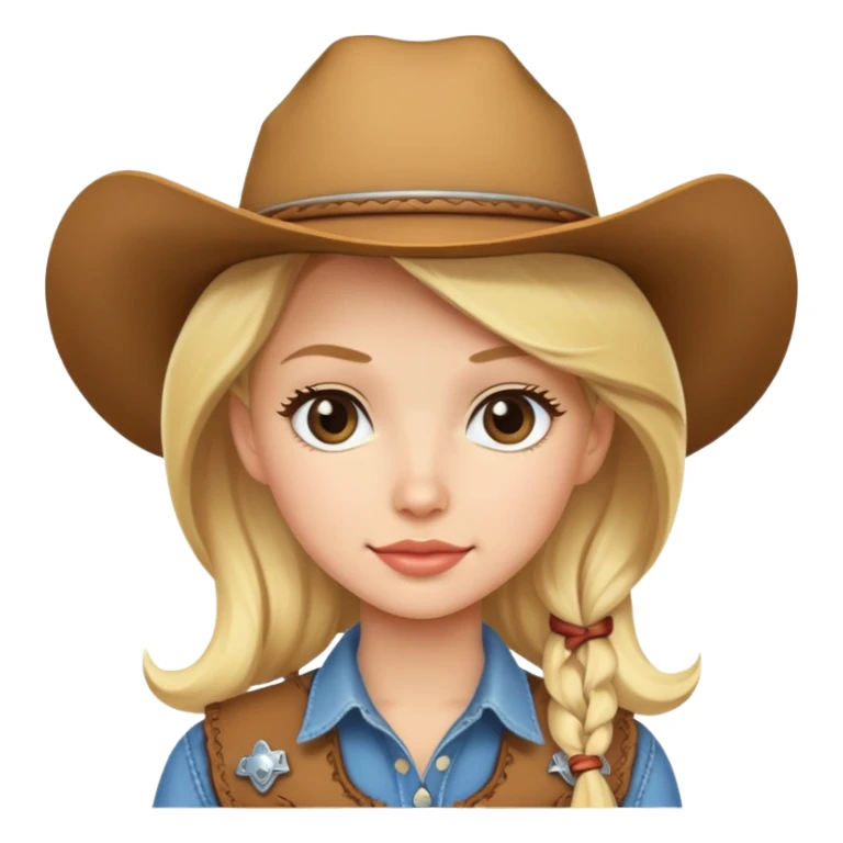 Cute cowgirl with blonde hair  sticker