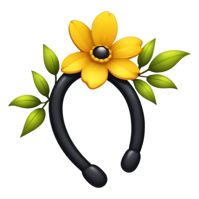 lazo negro con flores doradas sticker