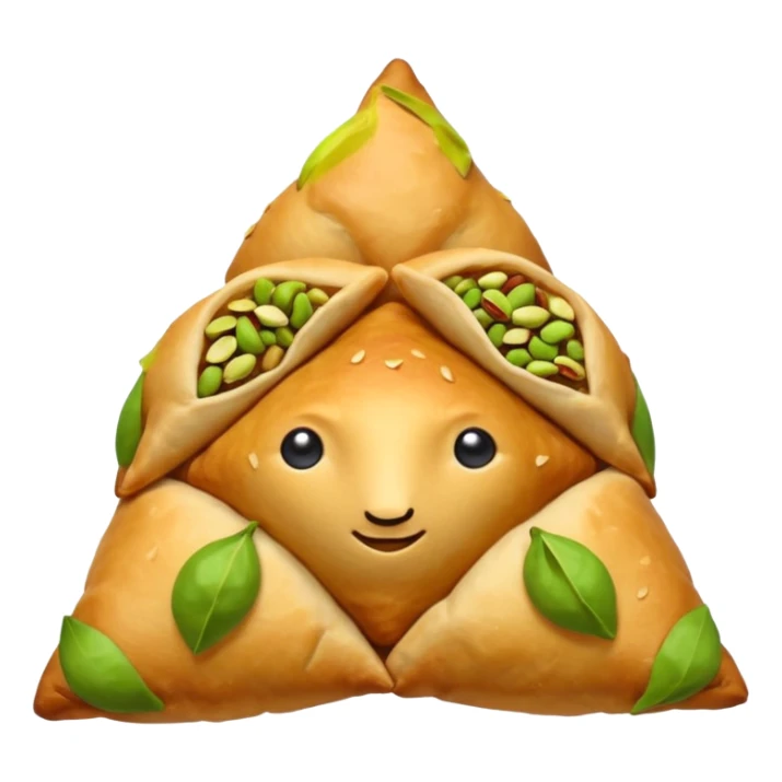 Samosa with pistachio and kashew sticker