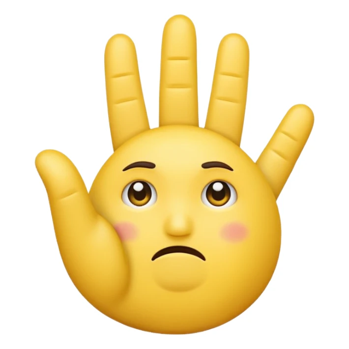 Create a emoji face sad with showing one hand little finger.
The other finger should be down and only one smallest finger should be stand up.

 sticker