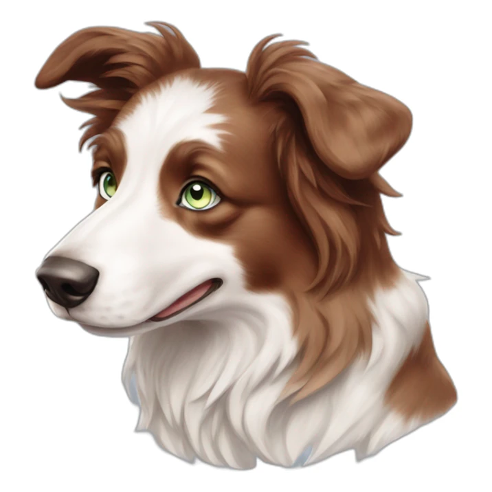 red merle blue and green eyes border collie sticker