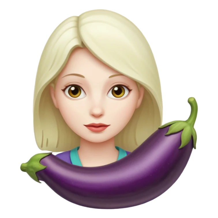 Naked butt woman with eggplant inside sticker