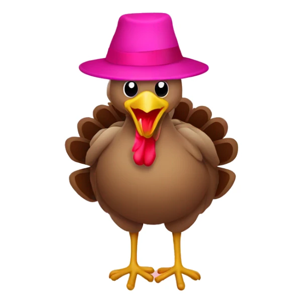 Turkey clip art with pink hat  sticker