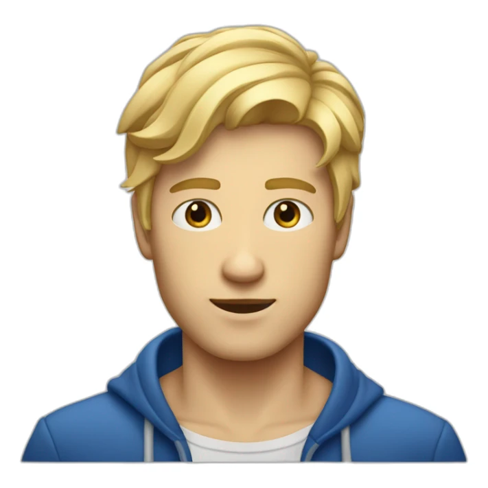 homme cheveux blond aux yeux bleus foncés sticker