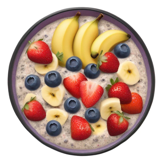 Blow of chia pudin whit fruits sticker