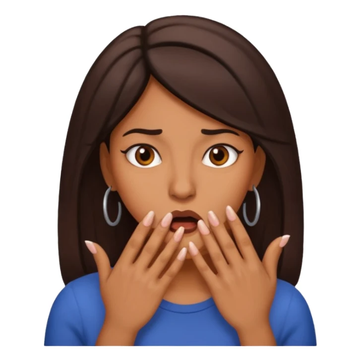 Nervous Latina woman biting fingernails  sticker