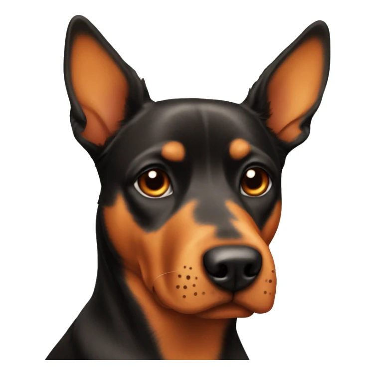 Orange and black dog with pointy ears sticker