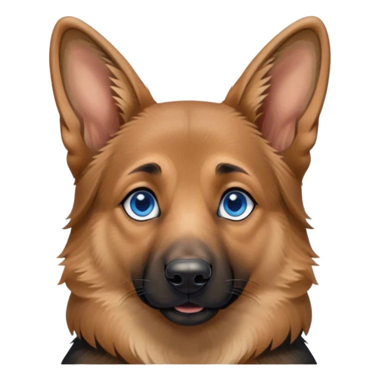 German Shepherd , Young Curly Brown hair with Blue eyes dazu umarmen  sticker