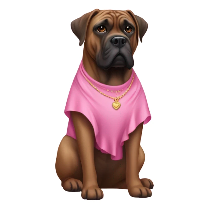 brindle bull mastiff with pink dress sticker