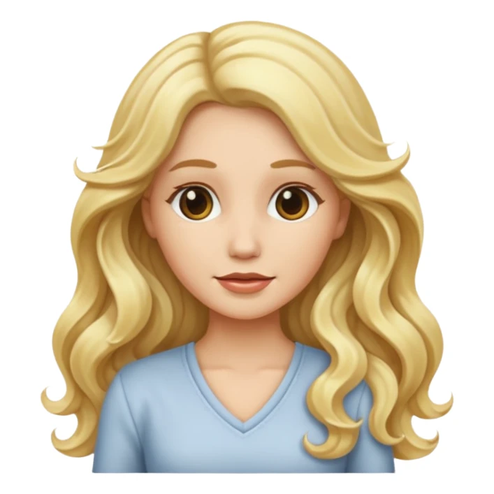 White female with long blonde wavy hair sticker