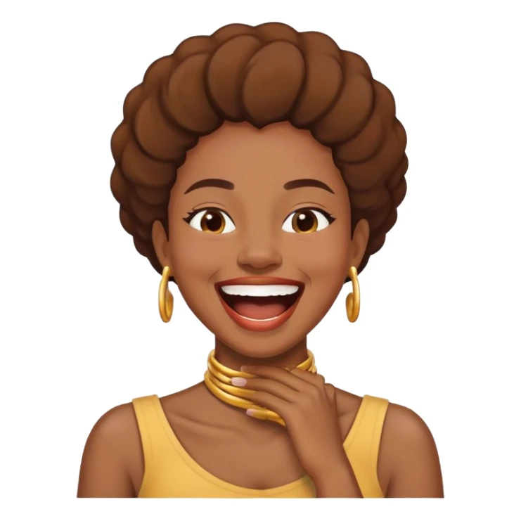 black women holding her neck laughing sticker