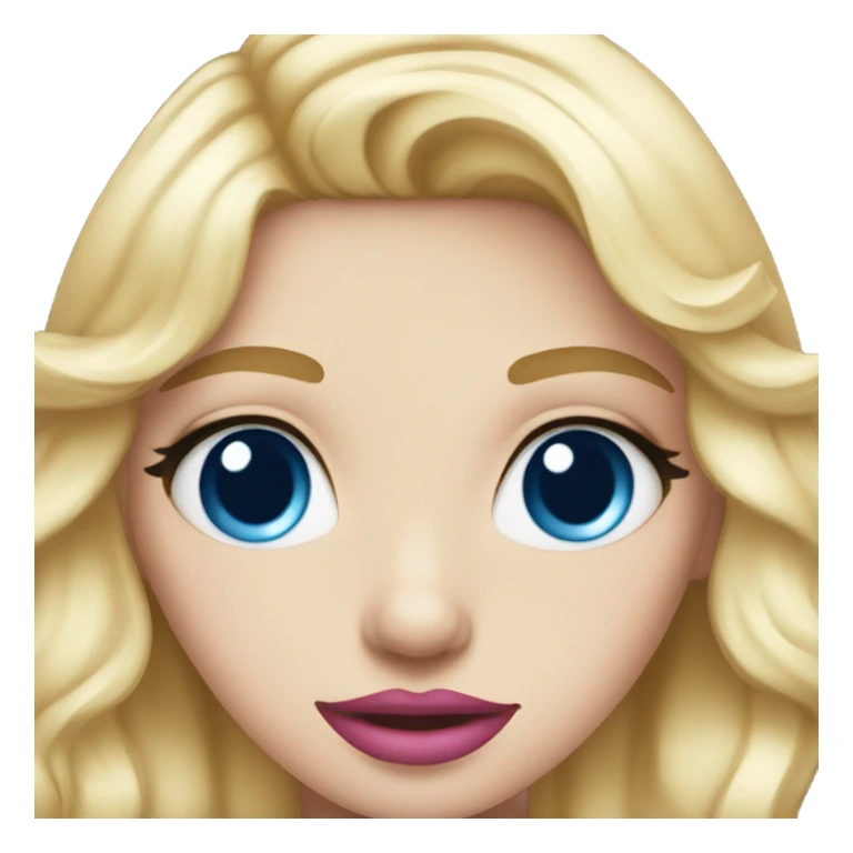 blonde girl with blue eyes pink lips sticker