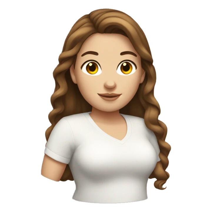 Curvy white girl with brunette hair sticker