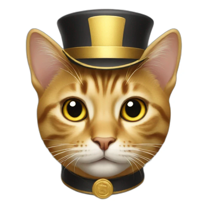 Cat with a golden hat sticker