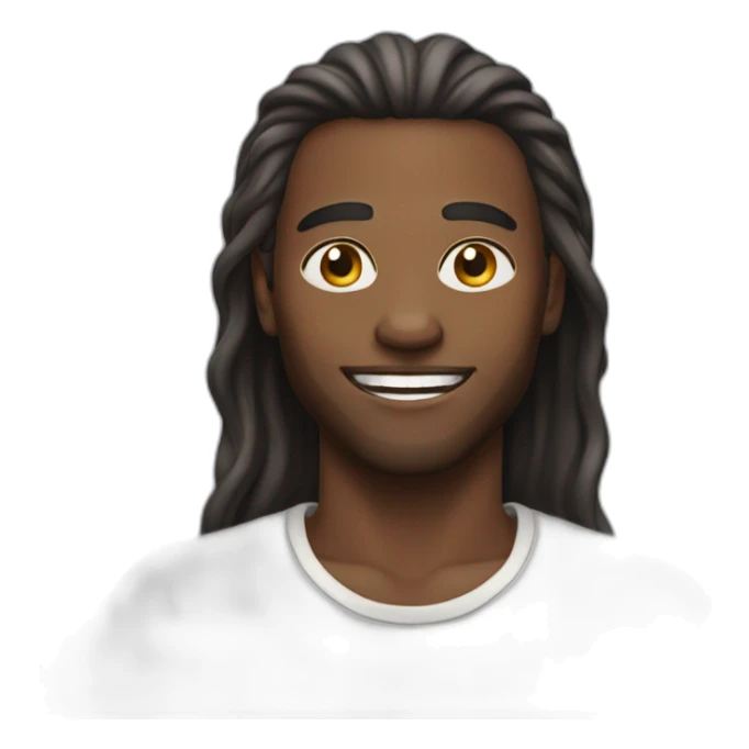 Black man happy long hair faded lightly on the sides sticker
