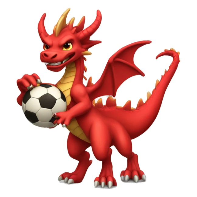 create a football player dragon with the red shirt sticker