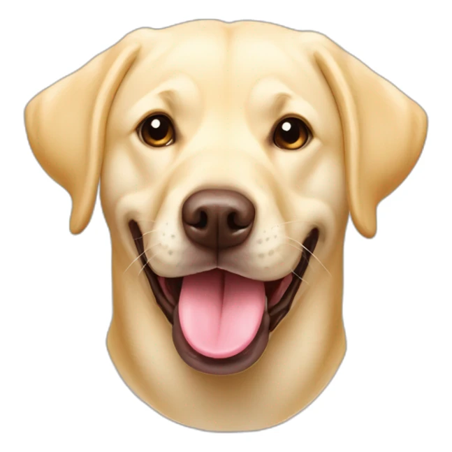 Light yellow English Labrador retriever long big tongue chubby face happy sticker