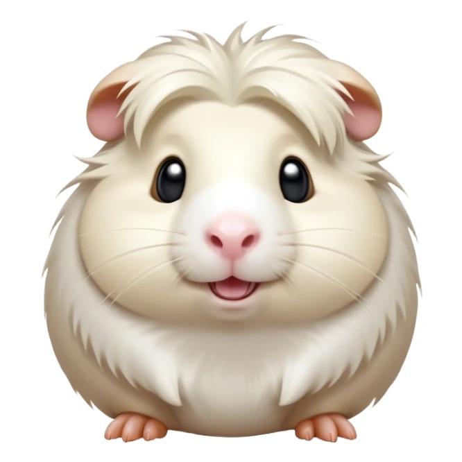 Cinematic Comical White Guinea Pig Portrait Emoji, Head tilted dramatically with an exaggeratedly amused expression, featuring a glossy, pristine white fur with an adorably scrunched face, wide, expressive dark eyes filled with playful disbelief, Simplified yet hilariously expressive features, highly detailed, glowing with a slightly sassy glow, high shine, dramatic yet playful, stylized with an air of cheeky mischief, bright and endearing, soft glowing outline, capturing the essence of a spirited and over-the-top guinea pig, so meme-worthy it feels like it could side-eye its way into internet fame instantly! sticker