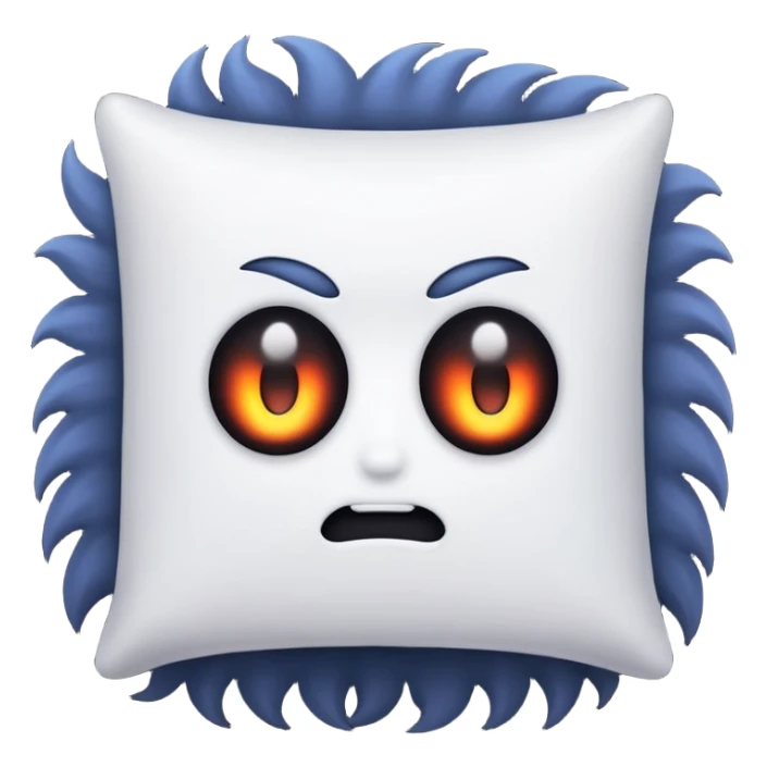 a pillow with dark aura coming out of it  without face ] sticker