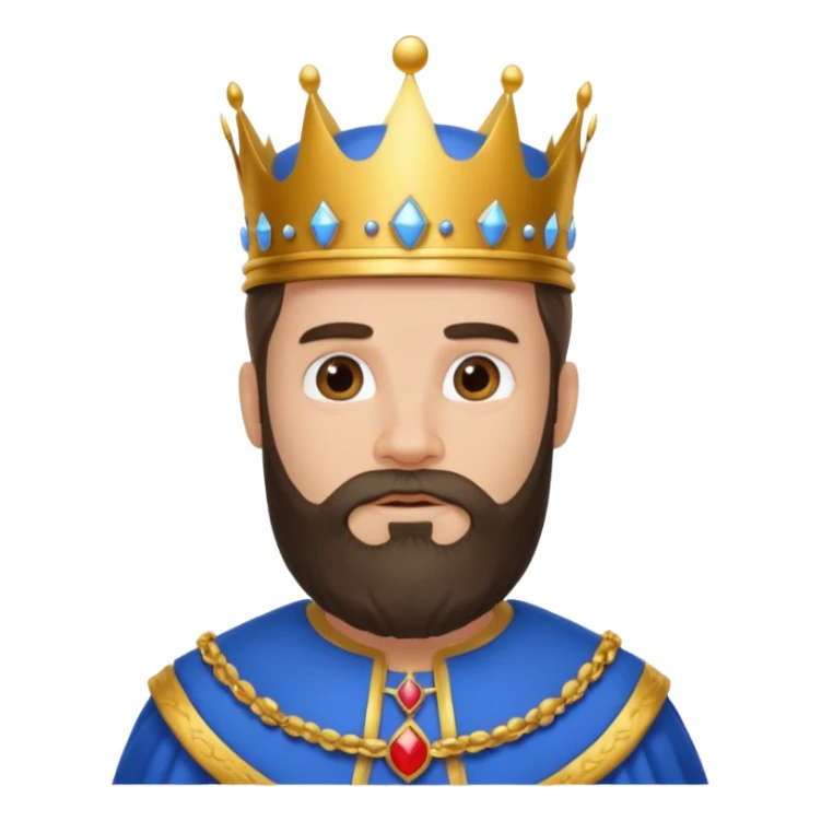 bearded king with crown and blue outfit sticker