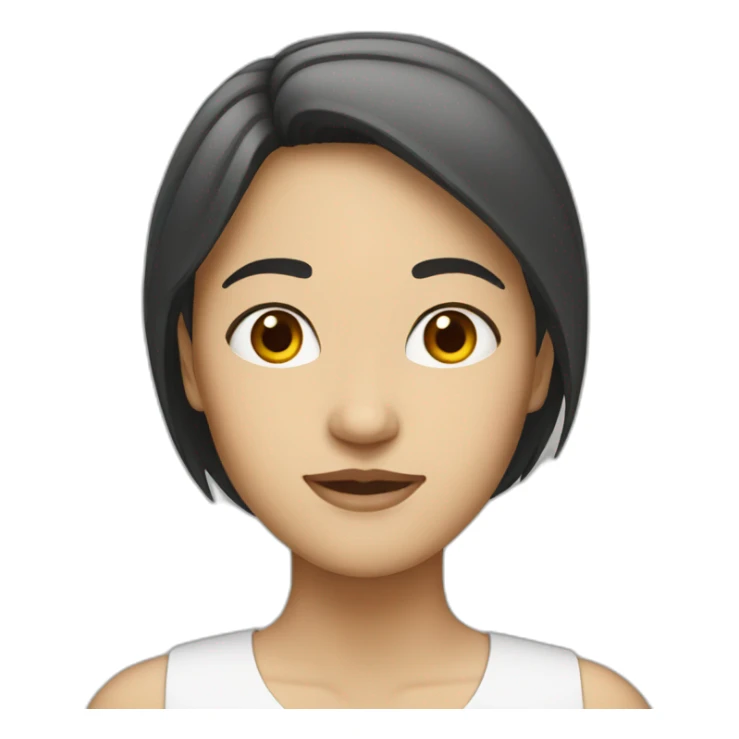 half asian half white woman sticker