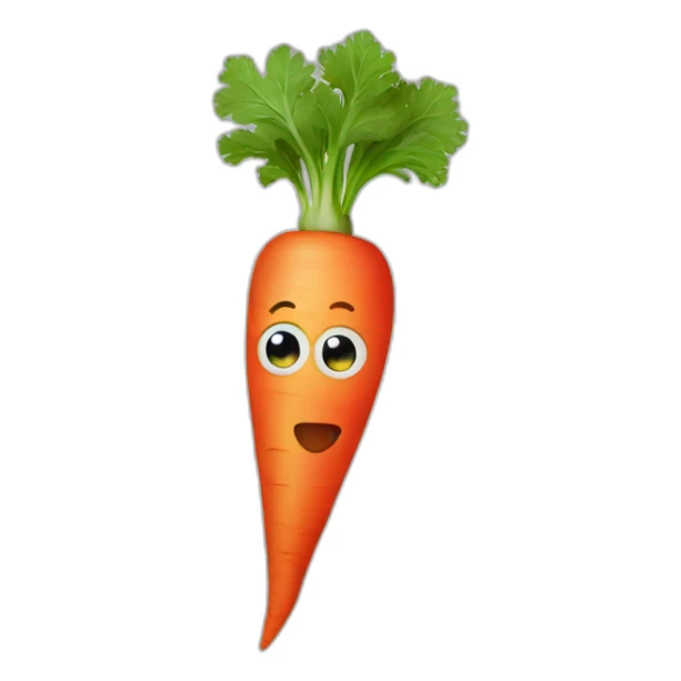 Red carrot with eyes and mouth  sticker