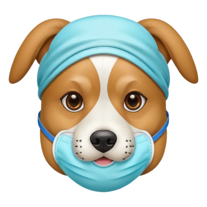 dog Wearing Medical Mask sticker