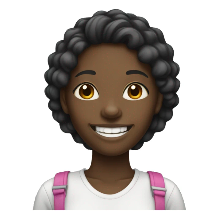 Black girl with braces smiling  sticker