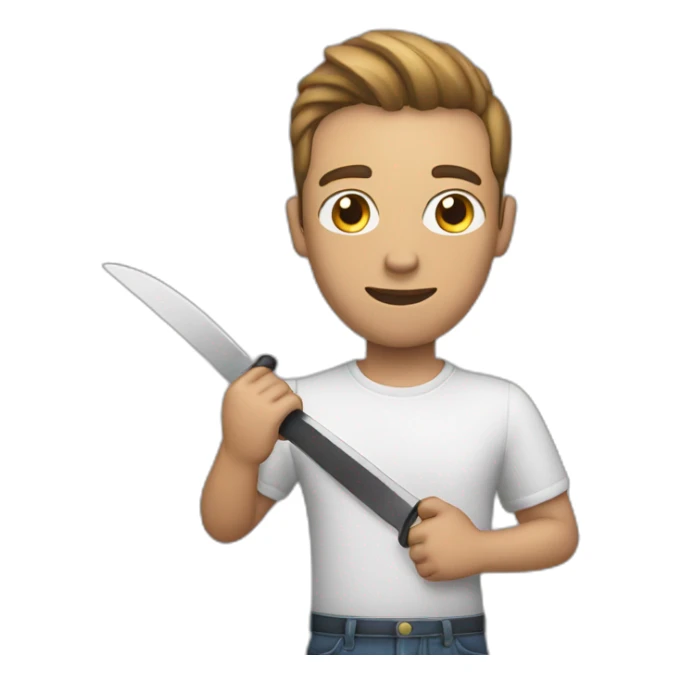 Gay people holding a toy knife sticker