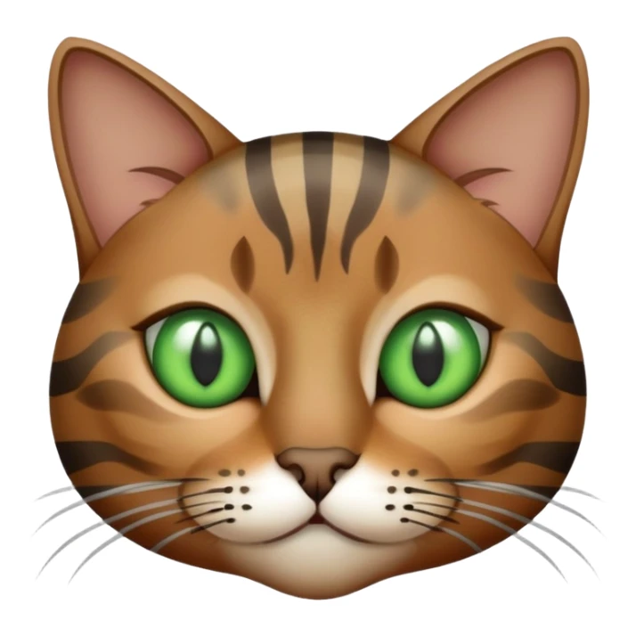 brown grey stripe cat with green eyes sticker