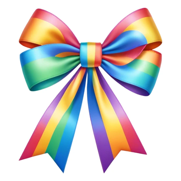 noeud en ruban Rainbow colors sticker