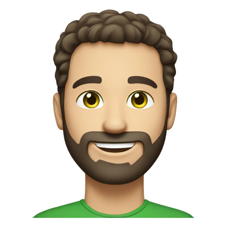 handsome optimist brunette man and beard green eyes sticker