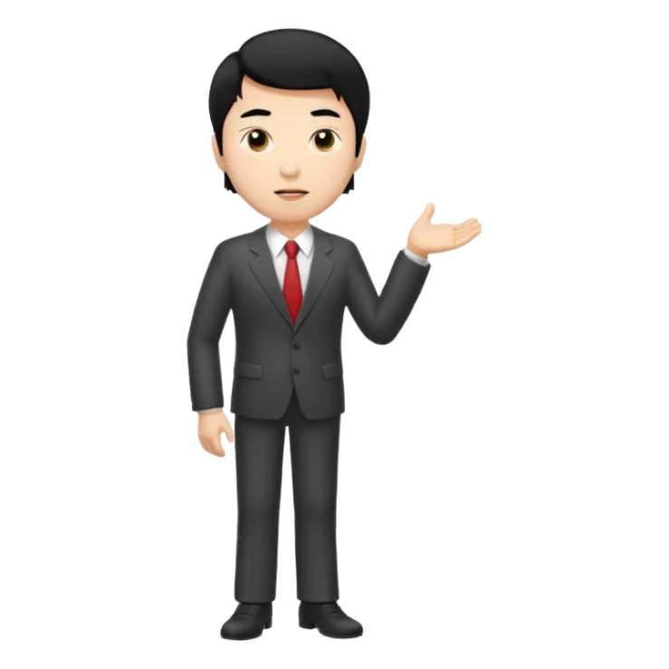one tall, lean, business man talking, black hair, asian sticker