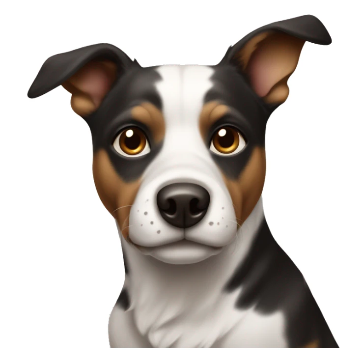 Dog York black and white and a little bit of brown on her face sticker